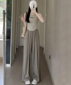 Yamamoto pants ice silk high waist drape casual wide leg pants  | 1045 - Image 4