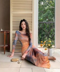 Alternative view of light mature royal sister style all kinds of sexy swing collar dress slim waist long skirt | 1038