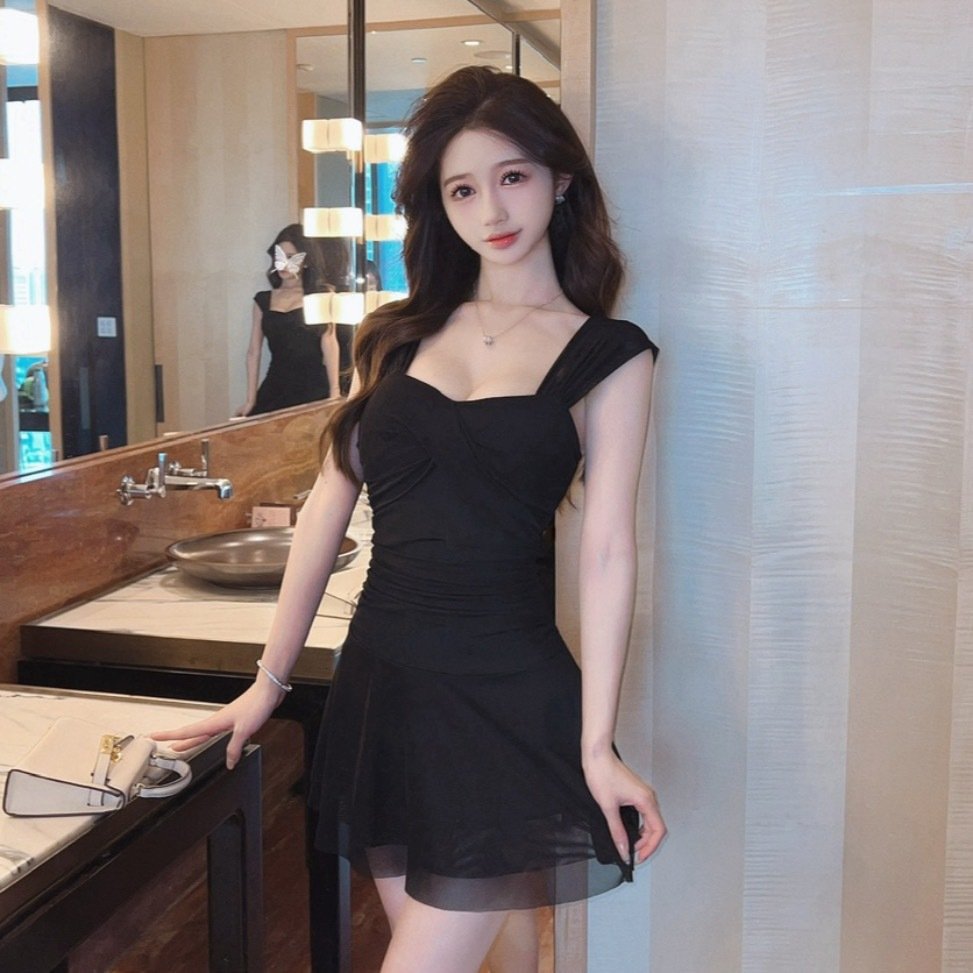 women's low-cut mesh candy-colored ruffled backless slim dress | 1039 - Image 10