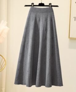 knitted skirt for women 2024 autumn and winter mid-length jacquard temperament | 1052 - Image 12