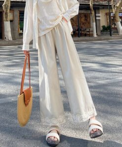 Versatile lace wide-leg pants for women | 1085 - Image 15