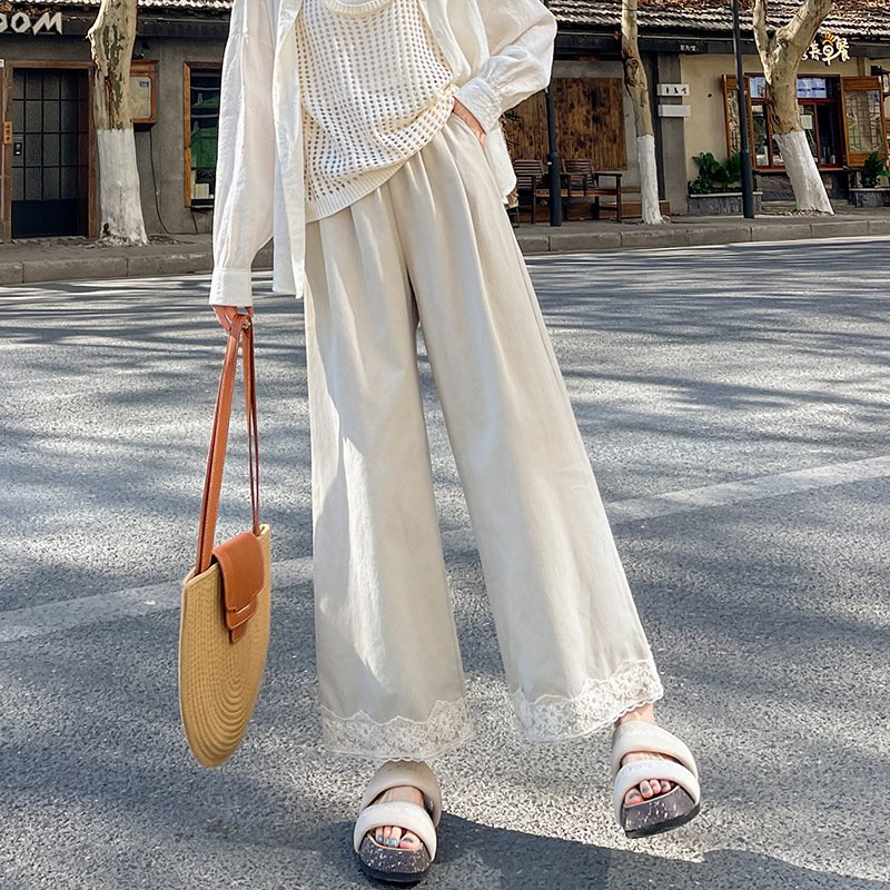 Versatile lace wide-leg pants for women | 1085 - Image 11