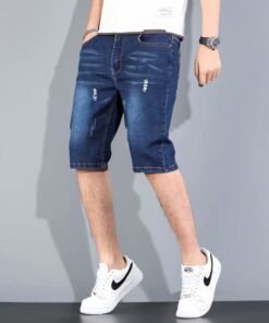 Summer thin men's denim shorts men's five-point casual jeans | 1126 - Image 17