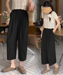 wash pants straight cropped harem women's pants | 7001 - Image 19