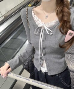 spring slim pure lust style inner top bow base shirt | 9002 - Image 6