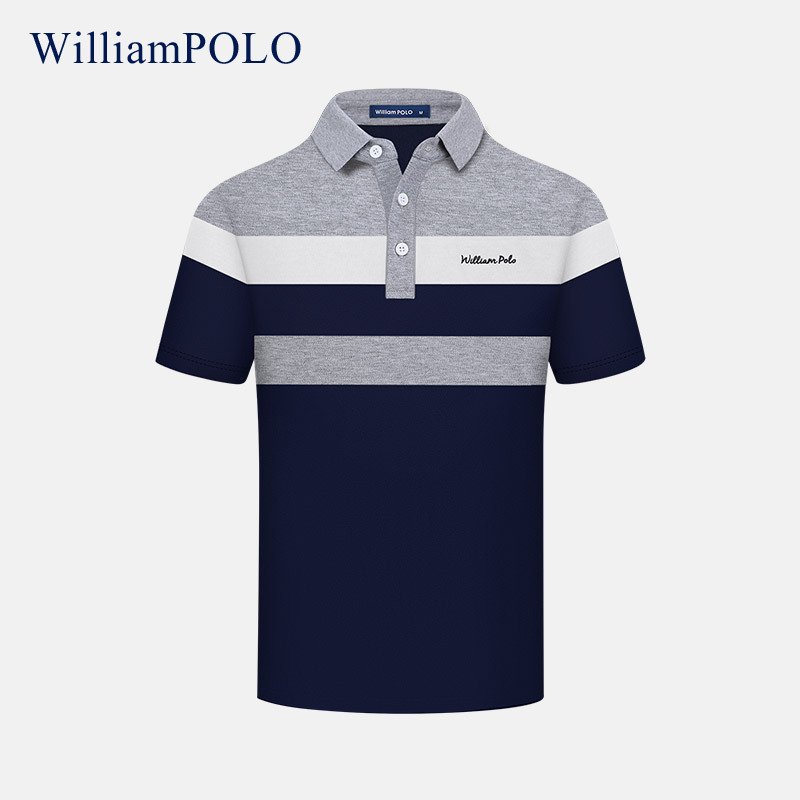 POLO shirt elastic polo shirt striped short-sleeved | 1096 - Image 10