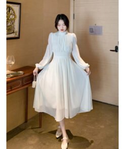 French cinched waist gentle midi skirt | 8012 - Image 3