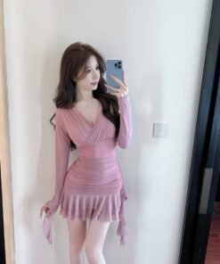 irregular short skirt, ruffles, big swings, night suspenders, tassel dresses | 8015 - Image 15