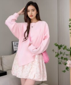 Sweatshirt Fake Two Pieces Casual Loose Sweatshirt Dress Women | 8013 - Image 4