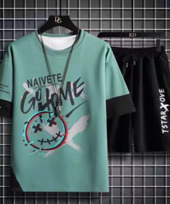 Summer Student Casual Suit Men's Thin Trendy Short Sleeve T-Shirt  | 1105 - Image 3