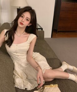 Summer white moonlight temperament sweet and gentle wind slip dress | 8024 - Image 4