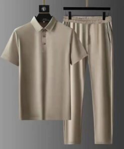 ultra-thin quick-drying ice silk short-sleeved two-piece suit high-end men's lapel suit | 1119 - Image 23