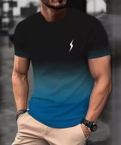 Simple Gradient 3D Printed Short Sleeve T-shirt | 1095