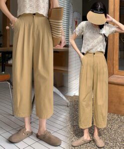 wash pants straight cropped harem women's pants | 7001 - Image 22