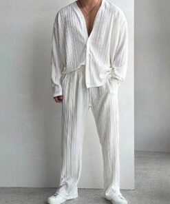 shirt long sleeve trousers cool men's summer outer | 1122 - Image 7