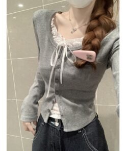 spring slim pure lust style inner top bow base shirt | 9002