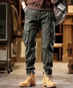 American retro overalls for men Spring and autumn trendy brand slim-fitting pants | 1124 - Image 3