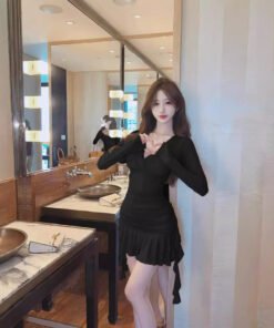 irregular short skirt, ruffles, big swings, night suspenders, tassel dresses | 8015 - Image 5