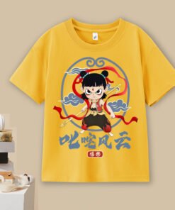 Nezha children's middle and large children's round neck boys' tops, loose tide | 8503 - Image 38