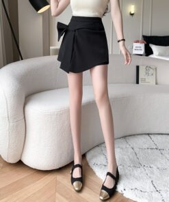Bow design high waist feeling wide shorts small man skirt | 7010 - Image 13