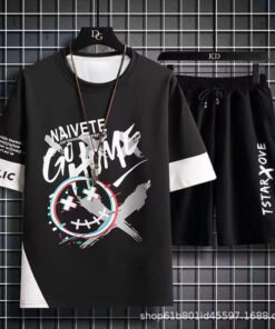 Summer Student Casual Suit Men's Thin Trendy Short Sleeve T-Shirt  | 1105 - Image 15