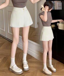 s A-Line Culottes High Waist Wide-Leg Boots Pants Wearing Breasted Hakama Outside | 7011 - Image 7