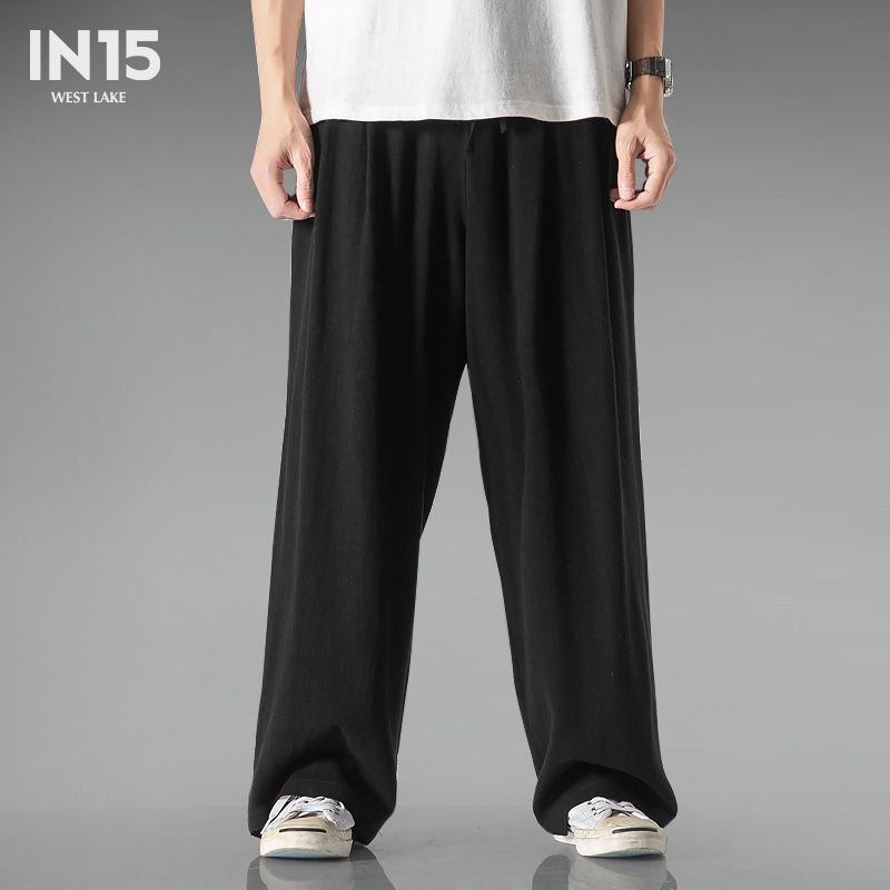 men's versatile trousers loose and comfortable casual pants cotton and linen pants | 1123 - Image 21