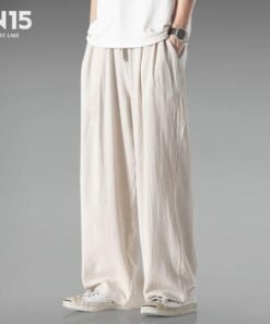 Alternative view of men's versatile trousers loose and comfortable casual pants cotton and linen pants | 1123