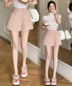 s A-Line Culottes High Waist Wide-Leg Boots Pants Wearing Breasted Hakama Outside | 7011 - Image 12
