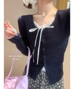 spring slim pure lust style inner top bow base shirt | 9002 - Image 14