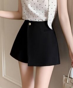 s A-Line Culottes High Waist Wide-Leg Boots Pants Wearing Breasted Hakama Outside | 7011 - Image 3