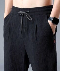 Men's Linen Casual Pants Summer Ice Silk Quick-drying Thin Long Pants | 1114 - Image 19