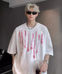 Graffiti cotton high-quality short-sleeved T-shirt | 8512 - Image 4