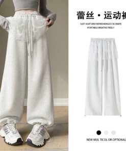 hot girl straight leg versatile casual sweatpants women | 7004 - Image 14