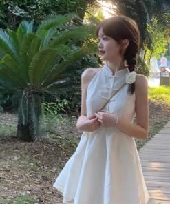 Style Dress Fresh Sweet Waist Trimming Han Elements Fashion | 8001 - Image 3