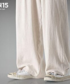 men's versatile trousers loose and comfortable casual pants cotton and linen pants | 1123 - Image 4