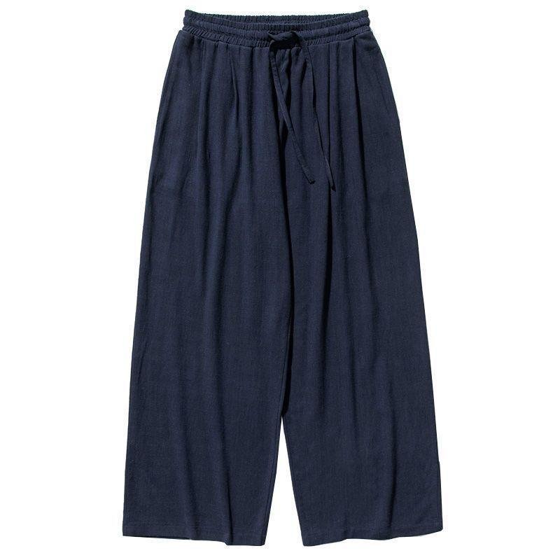 men's versatile trousers loose and comfortable casual pants cotton and linen pants | 1123 - Image 5