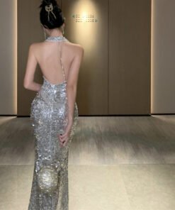 Alternative view of luxury evening dress, bridal toast dress, sexy backless dress | 8027
