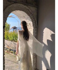 jacquard suspender dress women's early spring + cardigan | 8014 - Image 3