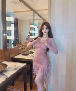 irregular short skirt, ruffles, big swings, night suspenders, tassel dresses | 8015 - Image 3