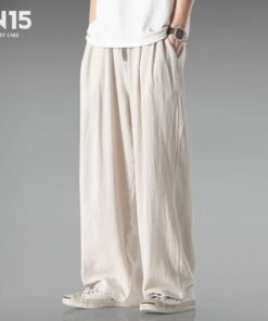 men's versatile trousers loose and comfortable casual pants cotton and linen pants | 1123 - Image 49