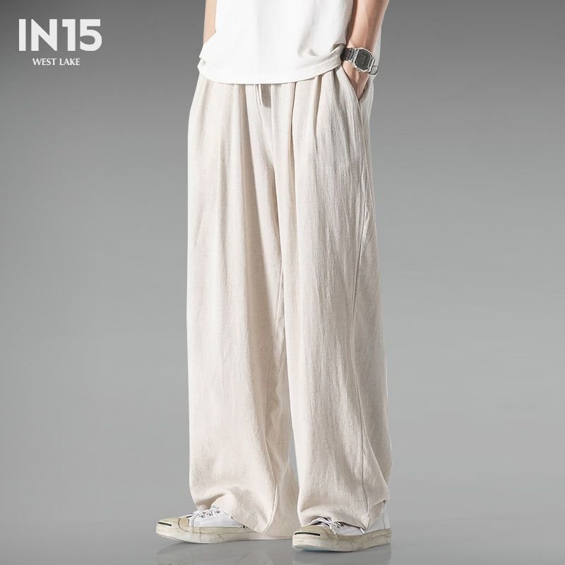 men's versatile trousers loose and comfortable casual pants cotton and linen pants | 1123 - Image 13