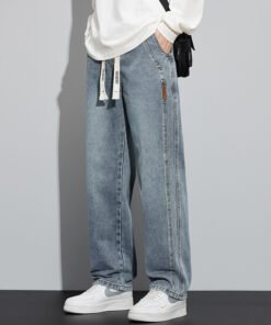 new elastic waist loose trendy straight wide leg casual long pants | 1110 - Image 10