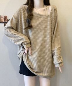women's spring and autumn style, loose and thin, mid-length top | 9028 - Image 16