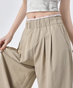 r lace stitching design sense of drape loose and thin wide-leg pants | 7002 - Image 14