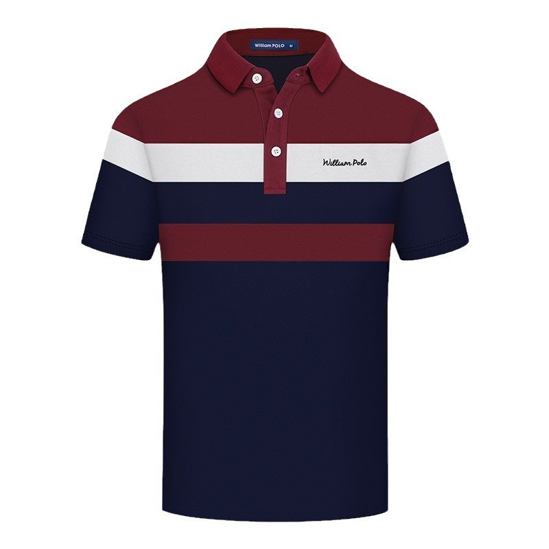 POLO shirt elastic polo shirt striped short-sleeved | 1096 - Image 5