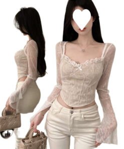 inner shirt with small shirt, early spring, new pure desire sexy square neck top | 9014 - Image 5