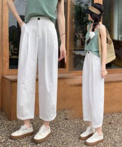 wash pants straight cropped harem women's pants | 7001 - Image 7