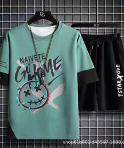 Summer Student Casual Suit Men's Thin Trendy Short Sleeve T-Shirt  | 1105 - Image 33