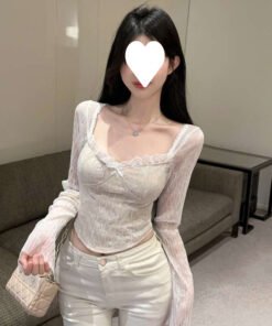 inner shirt with small shirt, early spring, new pure desire sexy square neck top | 9014 - Image 3